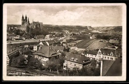 AK Meissen i. Sa., Blick auf Albrechtsburg und Stadtansicht