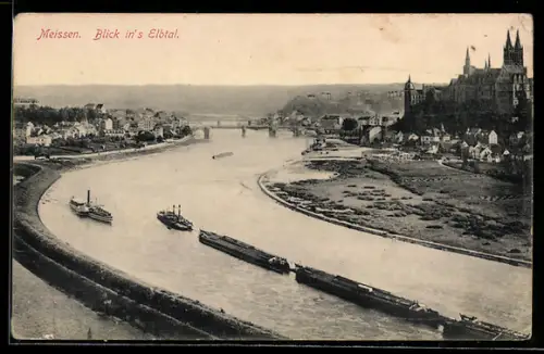 AK Meissen, Blick ins Elbtal