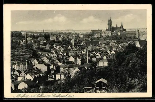 AK Meissen a. d. Elbe, Stadtansicht vom Stadtpark aus