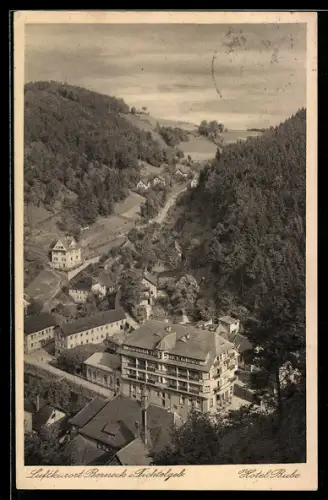 AK Bischofsgrün i. Fichtelgeb., Mit Hotel Bube und Talansicht