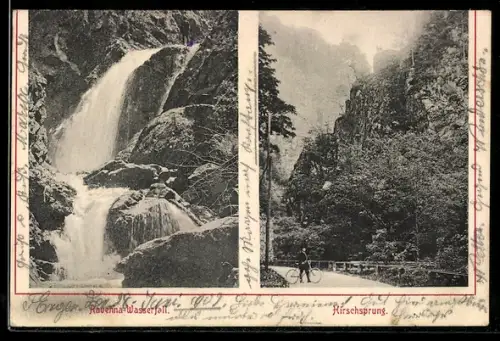 AK Hirschsprung /Ravennaschlucht, Ravenna-Wasserfall, Hirschsprung