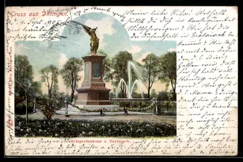 AK Dillingen, Kriegerdenkmal, Taxispark