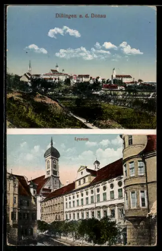 AK Dillingen a. d. Donau, Stadtansicht, Lyceum