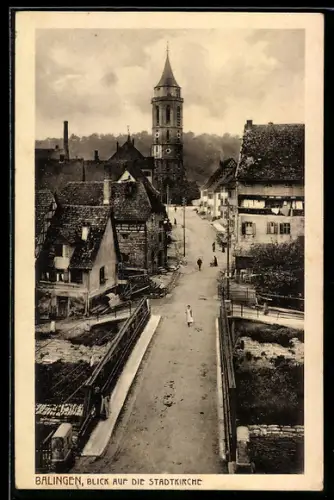 AK Balingen, Blick auf die Stadtkirche