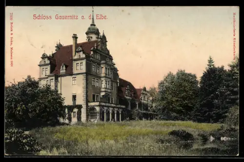 AK Gauernitz a. d. Elbe, Schloss in der Aussenansicht