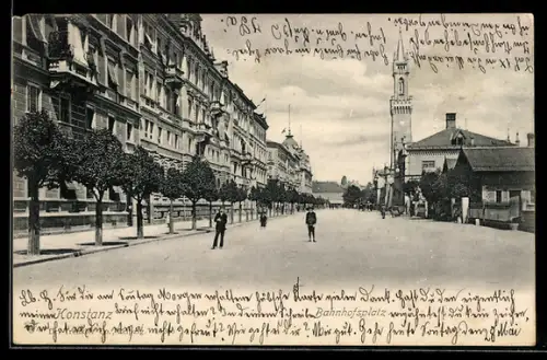 AK Konstanz, Strasse am Bahnhofsplatz