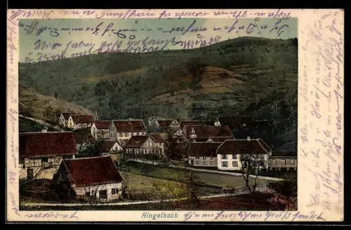 AK Ringelbach, Ortsansicht mit Kirche