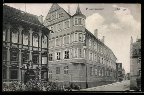 AK Dillingen, Strasse mit Priesterseminar