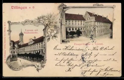 AK Dillingen a. D., Lyceum mit Studienkirche und Priesterseminar