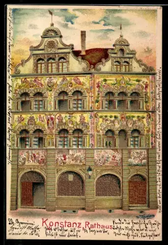 AK Konstanz, Rathaus in der Aussenansicht