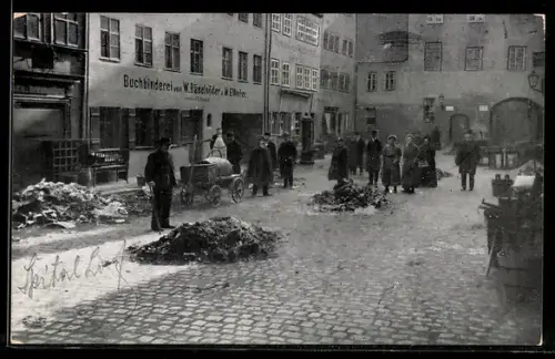 AK Nürnberg, Spitalhof nach der Hochwasser-Katastrophe 1909