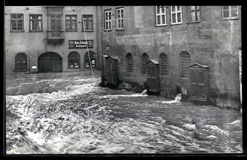 AK Nürnberg, Hochwasser-Katastrophe von 1909, Ecke der Winkler- und Augustinerstrasse