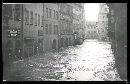 AK Nürnberg, Winklerstr. bei Hochwasser 1909