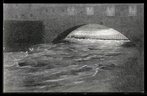 AK Nürnberg, Hochwasser-Katastrophe 5. Februar 1909, Kettensteg