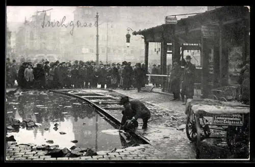 AK Nürnberg, Hochwasser-Katastrophe 1909, in der Tuchgasse