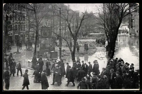 AK Nürnberg, Hochwasser im Februar 1909, Auswirkungen am Maxplatz