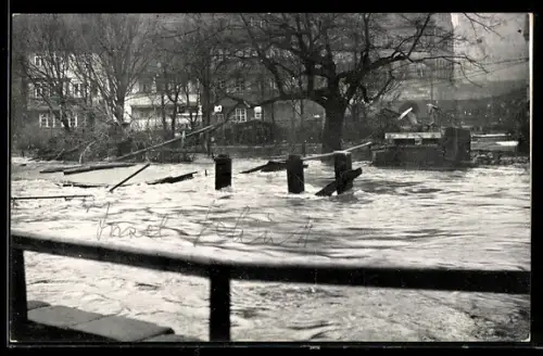 AK Nürnberg, Hochwasser-Katastrophe im Februar 1909, Insel Schütt