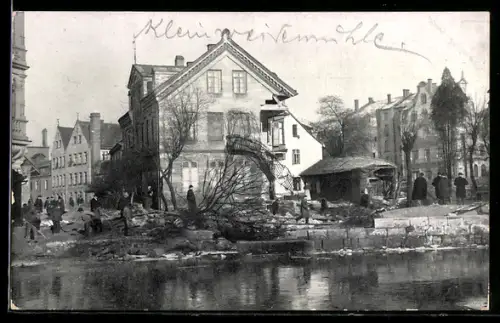 AK Nürnberg, Hochwasser-Katastrophe 1909, Kleidenmühle, eingestürztes Haus