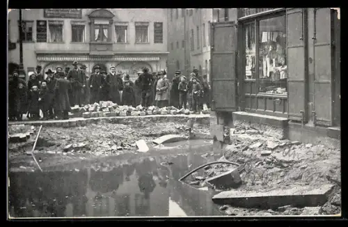 AK Nürnberg, Hochwasser im Februar 1909, Partie an der Frauenkirche