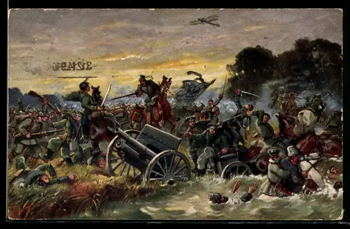 Künstler-AK Völkerkrieg 1914, Vernichtung der Russen in den Masurischen Seen