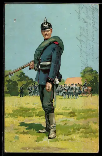 Künstler-AK Anton Hoffmann - München: Soldat des Regiment 7 mit Gewehr