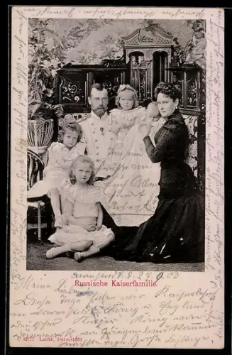 AK Portrait der Kaiserfamilie Zar Nikolai von Russland