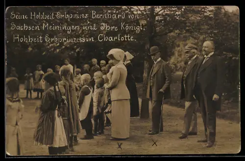 AK Erbprinz Bernhard von Sachsen-Meiningen und Erbprinzessin Charlotte