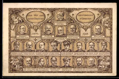 AK Herzog Joachim Ernst von Anhalt, Fürst Günther von Schwarzburg-Rudolfst., Wilhelm II. v. Württemburg