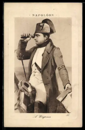 AK Napoleon zu Pferde mit Fernrohr