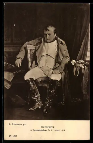 AK Napoleon à Fontainebleau le 31 mars 1814