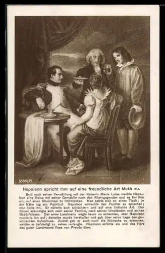 AK Napoleon spricht einem Pächter auf freundliche Art Mut zu