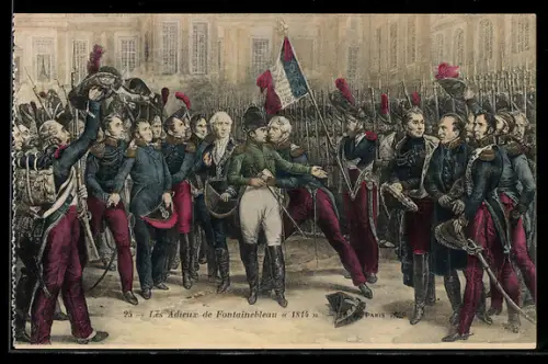 AK Les Adieux de Fontainebleau 1814, Napoleon
