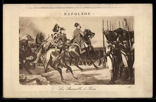 AK Napoleon à la Bataille d`Jéna