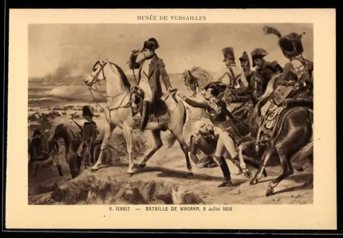 AK Napoleon à la Bataille de Wagram en 6 Juillet 1809