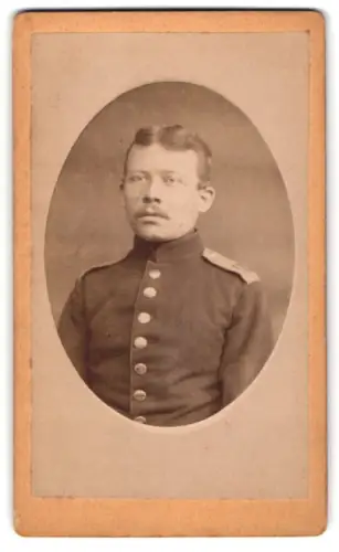 Fotografie J. Ducas, Mulhouse, Rue d`Illzach 69, Soldat vom Infanterie-Regiment in Uniform
