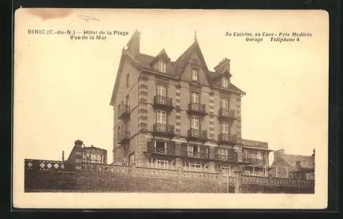 AK Binic, Hôtel de la Plage, Vue de la Mer