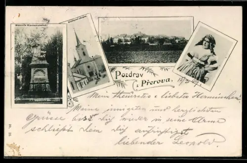 AK Prerov, Klasterni chram, Pomnik Komenského, Panorama