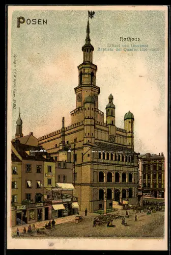 Künstler-AK Posen, Das Rathaus