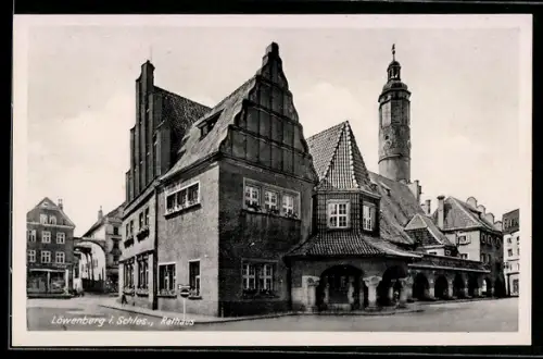 AK Löwenberg i. Schl., Partie am Rathaus