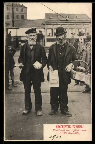 AK Torino, Macchiette Torinesi, Venditori del Pescatore di Chiaravalle, Friedhof
