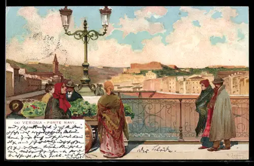 Lithographie Verona, Ponte Navi