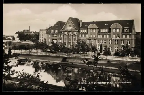AK Glogau, König-Friedrich-Platz, Kreissparkasse