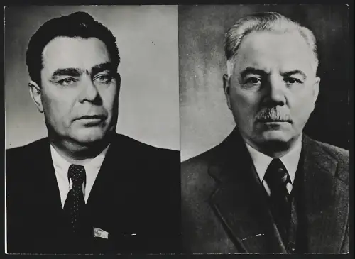 Fotografie Ehemaliger sowjetischer Staatspräsident K. J. Woroschilow und sein Nachfolger Leonid Breschnew