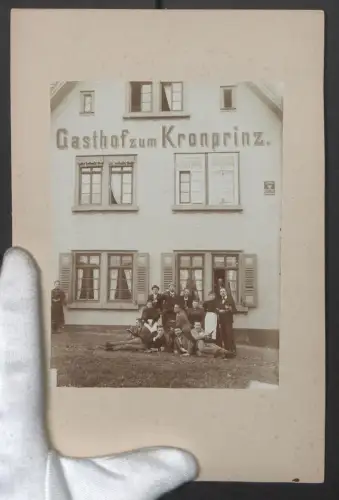 2 Fotografien unbekannter Fotograf, Ansicht Oppenau, Gasthaus zum Kronprinz, Allerheiligen-Wasserfall, 25 x 17cm