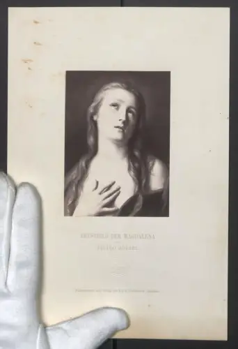 Fotografie F. & O. Brockmann, Dresden, Brustbild der Magdalena nach einem Gemälde von Pietro Rotari, 26 x 18cm