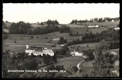 AK Eidenberg /Ob. Öst., Ortsansicht mit Turmgebäude