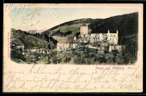 AK Kirchschlag bei Linz, Wildberg, Schloss und Viadukt