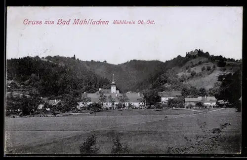AK Bad Mühllacken /Ob. Öst., Ortspanorama mit Kirche