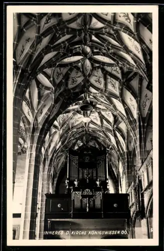 AK Königswiesen /O. Öst., Kircheninneres mit Orgel