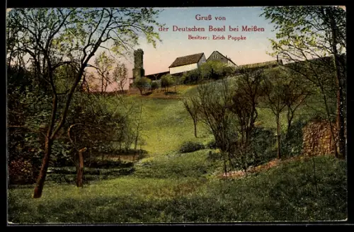 AK Meissen, Gasthaus Deutsche Bosel, Besitzer Erich Poppke
